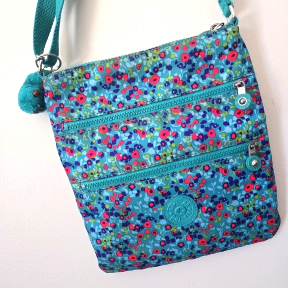 KIPLING Floral Turquoise Crossbody Bag - Picture 5 of 6